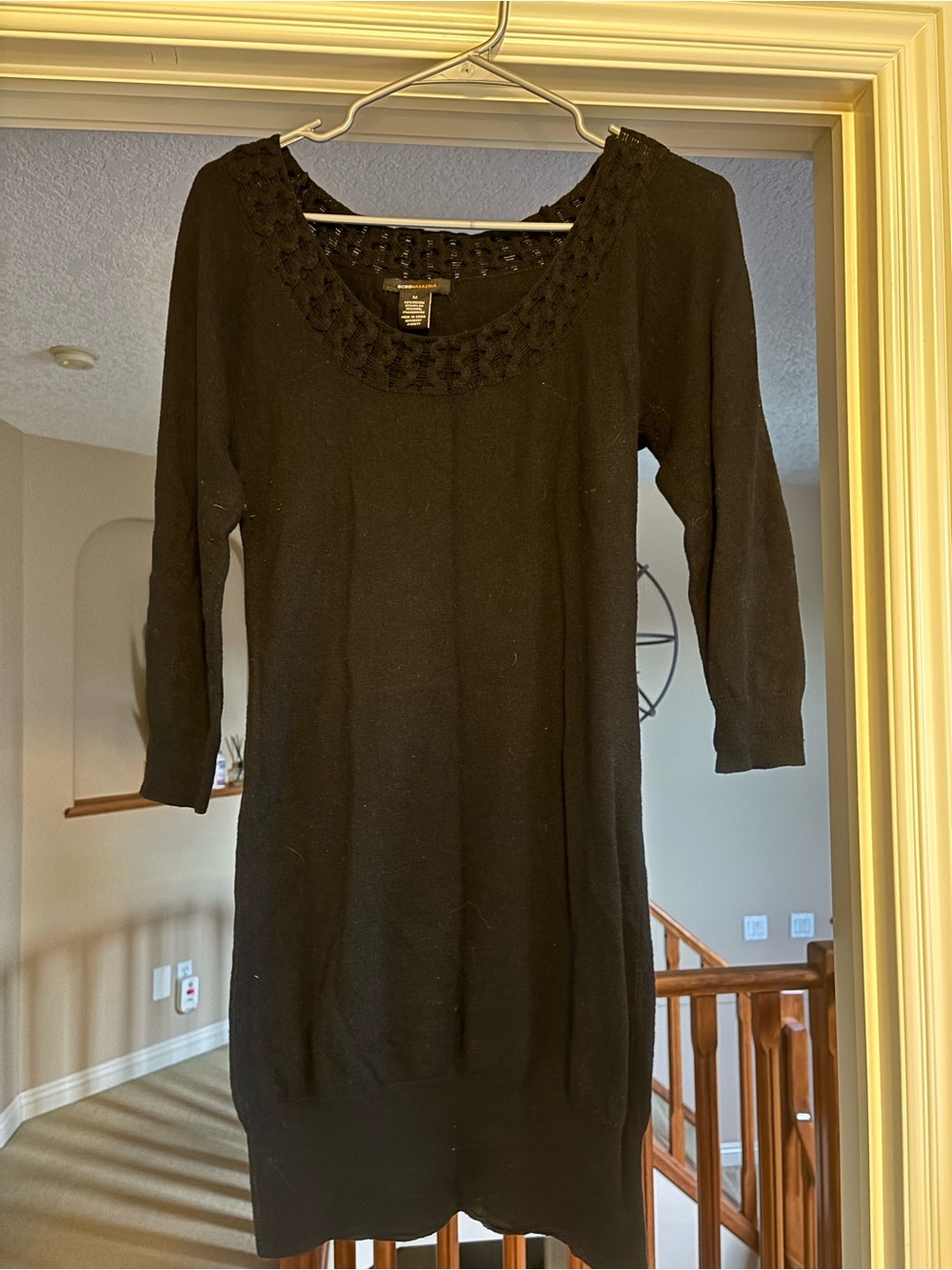 Vintage BCBG Maxazria Women's Black Knit Scoop-Neck Dress